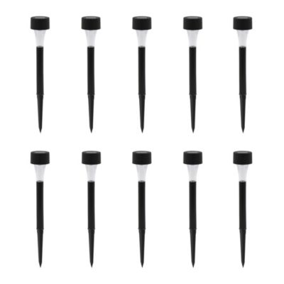 Lot 10 balises extérieures solaires Spike LED intégrée IP44 GoodHome noir