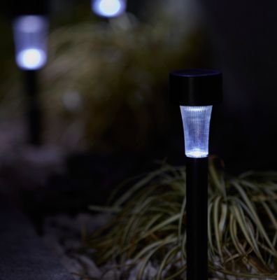 Lot 10 balises extérieures solaires Spike LED intégrée IP44 GoodHome noir