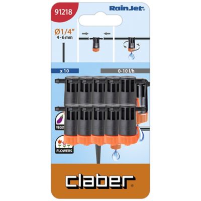 Lot 10 goutteurs en ligne 0-10 L/h Claber