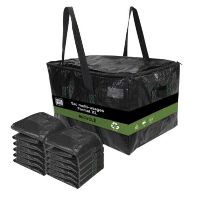 Lot 10 Sacs Rangement - 55 x 35 x 30 cm - Poignées solides - Déménagement et Transport - Ultra Résistant - Réutilisable - 55L