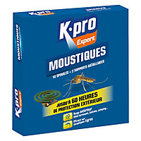 Lot 10 spirales + 1 supports métalliques anti-moustiques Kapo expert
