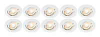 Lot 10 spots à encastrer LED intégrée GU10 Ø8,5cm IP20 230lm 35W 3.9W Blanc chaud