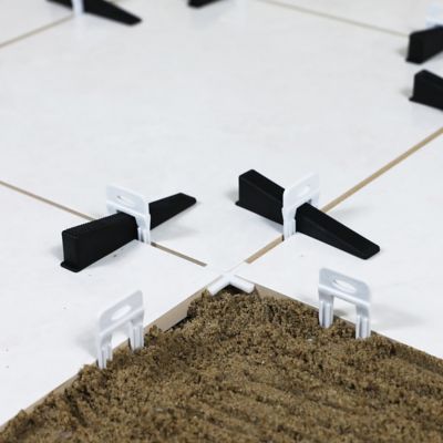 Lot 100 cales croisillons niveleurs carrelage Diall 12mm