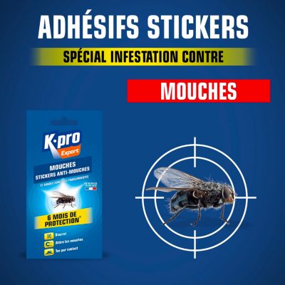 Lot 12 bandes adhésives transparentes anti-mouches Kapo Expert