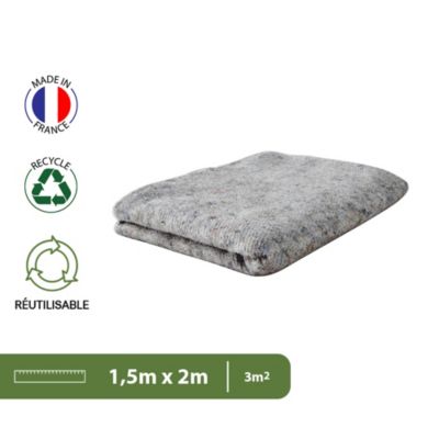 Lot 12 couvertures de protection sol- 1,5 x 2 M - Travaux, déménagement, peinture - Anti-dérapant et hydrofuge