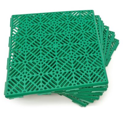 Lot 12 dalles 30x30x1,5cm (1m² - Vert) - Auto-ventilées pour piscines, campings, douches, vestiaires, zones humides, chenils