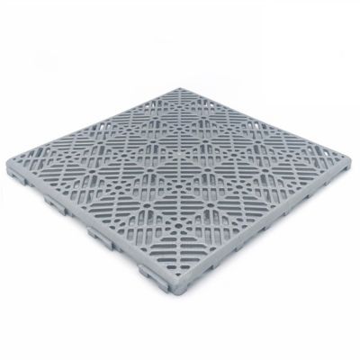 Lot 12 dalles auto-ventilées 30x30x1,5cm (1m² - Gris aluminium). Piscine, douches de jardin, salles de bains, vestiaire, terrasse