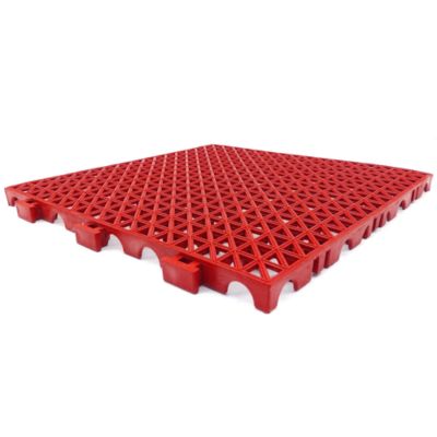 Lot 12 dalles PVC renforcé 33x33x2cm (1,3m²) Rouge - Pour sol de garage ...