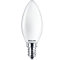 Lot 2 ampoules E14 (SES) flamme 470lm 4.3W = 40W IP20 blanc chaud Philips