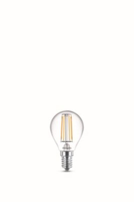 Lot 2 ampoules E14 (SES) standard transparent 470lm 4.3W IP20 blanc chaud Philips