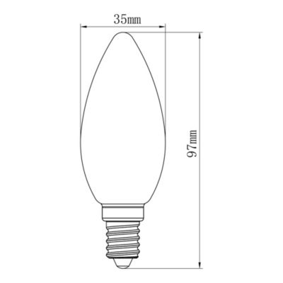 Lot 2 ampoules LED à filament flamme Jacobsen E14 470 lm 3.4W 40W blanc chaud transparent