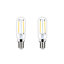 Lot 2 ampoules LED à filament T25 E14 136lm 1W = 15W Ø2.5cm Diall blanc chaud