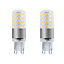 Lot 2 ampoules LED Capsule G9 470lm 4W = 40W Ø1.8cm Diall blanc chaud