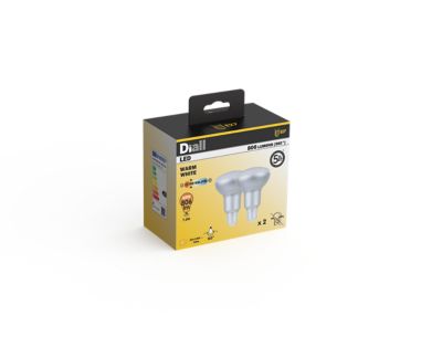 Lot 2 ampoules LED Réflecteur (R80) E27 806lm 7.3W = 60W Ø8cm Diall blanc chaud