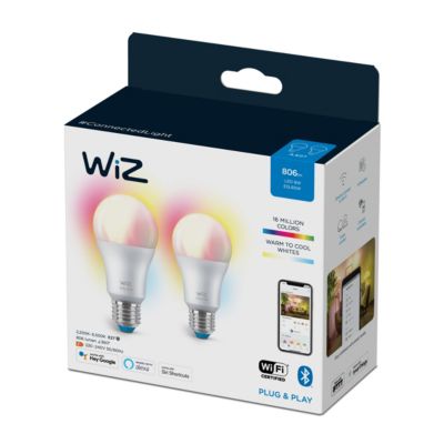 Lot 2 ampoules LED Wiz A60 E27 60W RGB