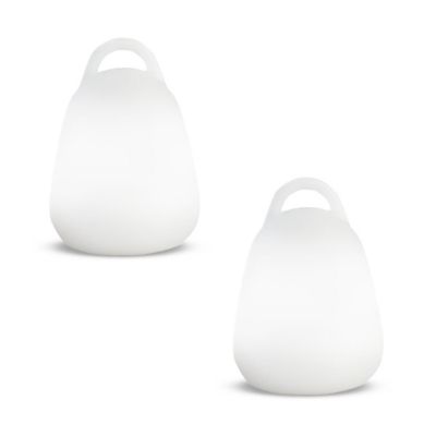 Lot 2 Baladeuses sans fil waterproof LED LIBERTY C25 Blanc Polyéthylène 24X18CM