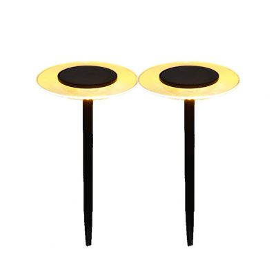 Lot 2 balises solaires LED blanc chaud IP44 8lm L.16 x l.16 x H.35 cm acier noir