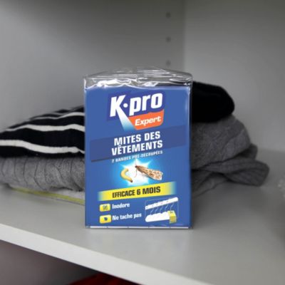 Lot 2 bandes pré-découpées anti mites des vêtements Kapo Export efficace 6 mois