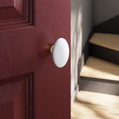 Lot 2 boutons de porte ovale GoodHome blanc l.4.2cm x h.6.5cm