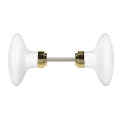 Lot 2 boutons de porte ovale GoodHome blanc l.4.2cm x h.6.5cm