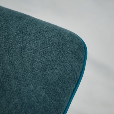 Lot 2 chaises en tissu bleu canard et simili pieds métal - MONTAINE