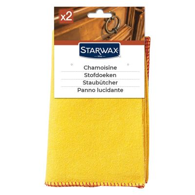 Lot 2 chamoisines mobilier intérieur Starwax 50 x 40 cm jaune