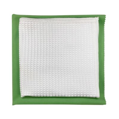 Lot 2 chiffons de nettoyage pour vitres microfibre GoodHome blanc L.32 x l.32cm
