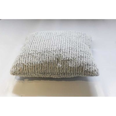 Lot 2 coussins 40 cm gris clair polaire douce effet tricot - LENO