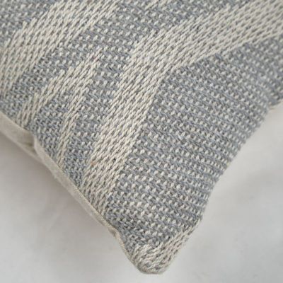 Lot 2 coussins carrés 40 x 40 cm coton brodé de losanges gris - BEAM