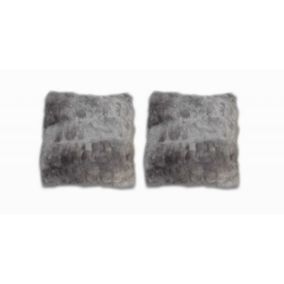 Lot 2 coussins faux poils de lapin gris douceur intense - Calinou