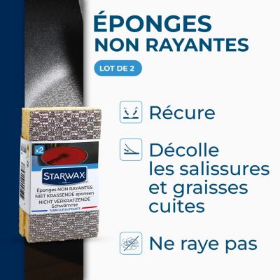 Lot 2 éponges non rayante Starwax L.13,5 x l.11,5 cm