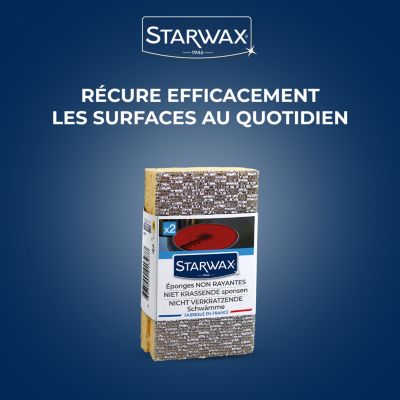 Lot 2 éponges non rayante Starwax L.13,5 x l.11,5 cm