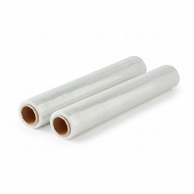 Lot 2 Films Étirables - 0,45 x 100 m - Protection, Emballage, Déménagement - Anti rayures - Anti frottements - Imperméable