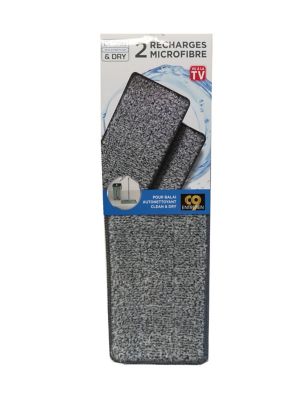 Lot 2 housses microfibre pour balai auto clean and dry