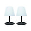 Lot 2 lampes de tables Lumisky 1,2W 110lm IP54 blanc froid à blanc chaud l.10 x H.16 cm noir et blanc