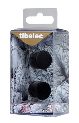 Lot 2 passe-câbles aluminium noir Ø2 cm Tibelec