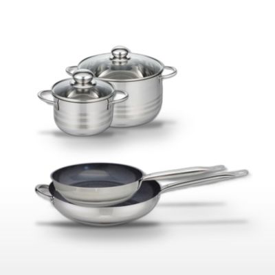 Lot 2 Poêles 28/32 cm & 2 Faitouts 16/20 cm Elo Profi Therm Platinum