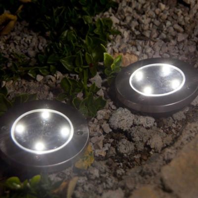 Lot 2 spots réflecteur LED intégrée encastrable solaire IP44 0,16W 20lm Lumisky l.11,5 x H.14 cm