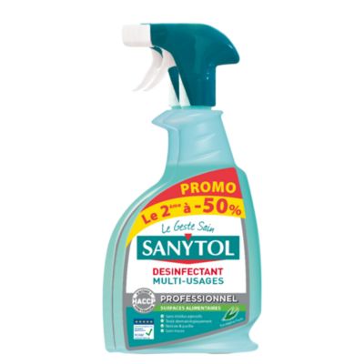 Lot 2 sprays désinfectants multi-usages Sanytol 750ml