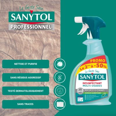 Lot 2 sprays désinfectants multi-usages Sanytol 750ml