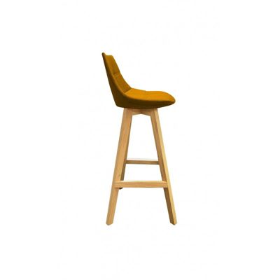 Lot 2 Tabourets de bar jaune style scandinave - WENDY