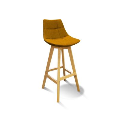 Lot 2 Tabourets de bar jaune style scandinave - WENDY