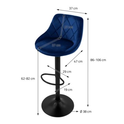 Chairus Lot de 2 tabourets de bar rotatifs en Benin