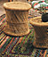 Lot 2 tabourets en bambou naturel Deco&Co H.35 x Ø.38 cm