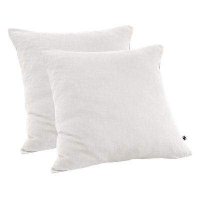 Lot 2 taies d'oreillers 60x60 cm double gaze de coton blanc - PEPA 1