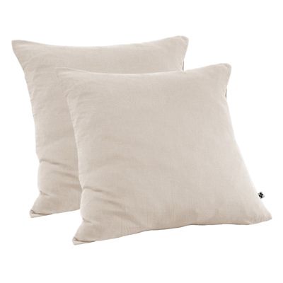 Lot 2 taies d'oreillers 60x60 cm double gaze de coton écru - PEPA 1