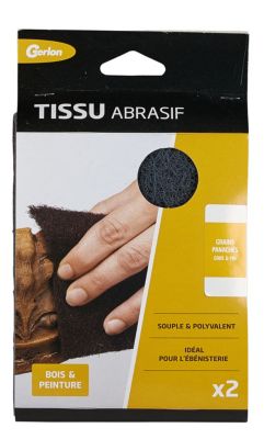 Lot 2 tissus abrasif bois et peinture grains panachés gros et fin Gerlon