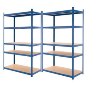 Lot 2x Etagere de Rangement - 200x100x50 cm - Capacite max. 875 kg 5 Tablettes MDF