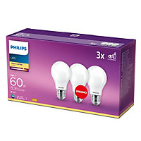 Lot 3 ampoules LED 7W 60W E14 Blanc chaud Philips