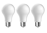 Lot 3 ampoules LED à filament dépolie GLS E27 1521lm 10.5W = 100W Ø7cm IPX4 Diall blanc neutre